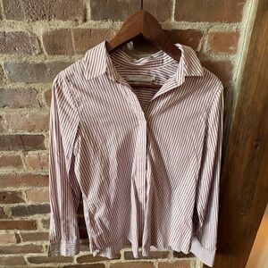 Simons Contemporaine Striped Shirt in Dusty Rose and White